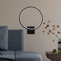 Opviq Halka - 13309 Lámpara de Pared Negra de Metal con LED